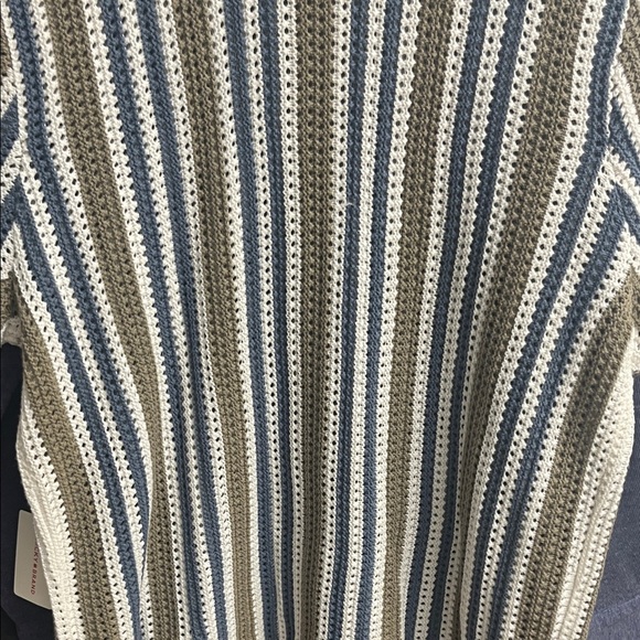 Lucky Brand Blue and Tan Striped Cardigan - Picture 8 of 9